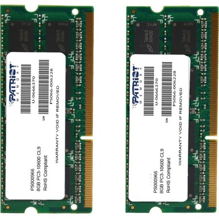Patriot Memory 16Gb (2 X 8Gb) Pc3-10600 (1333Mhz) Sodimm Kit (Psa316G1333Sk) PSA316G1333SK